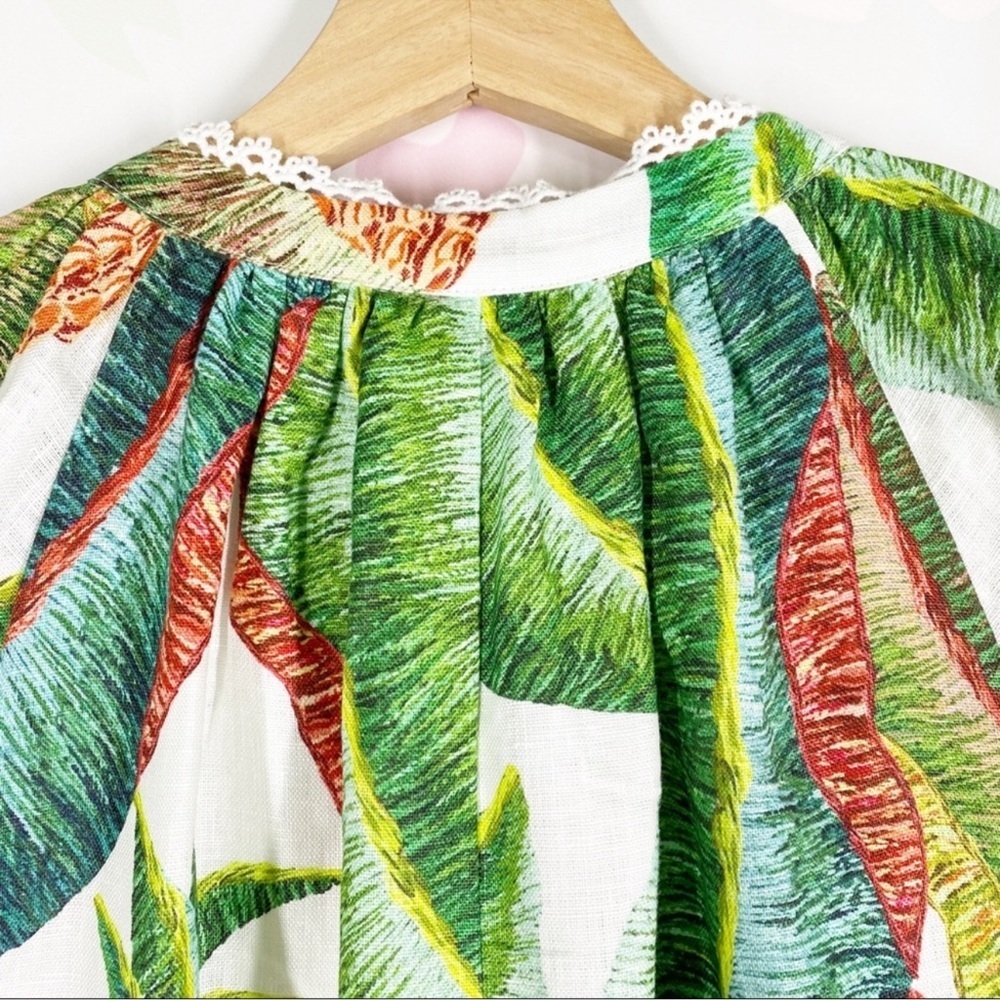 NEW FARM Rio Forest Palm Tropical Linen Jumpsuit XS - Picture 14 of 16